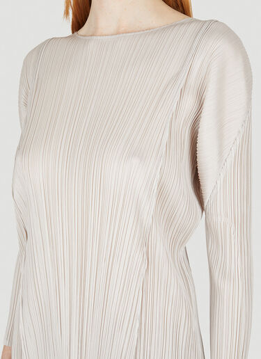 Pleats Please Issey Miyake Blow Tunic Top Beige plp0248026