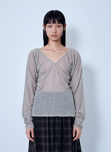 LN-CC® - Our Legacy: Cheer V Neck Top - Beige Our Legacy Cheer V Neck Top Beige our0265012