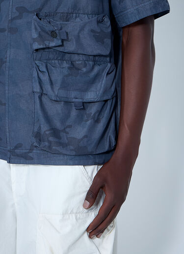 Stone Island Short-Sleeve Overshirt with Flap Pockets Blue sto0164039