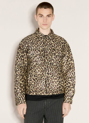 Fucking Awesome Leopard-Print Trucker Jacket Yellow fua0156007