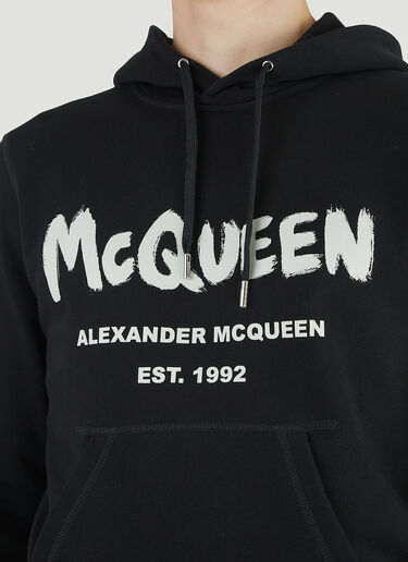Alexander McQueen [그래피티] 후디드 스웻셔츠 블랙 amq0145014