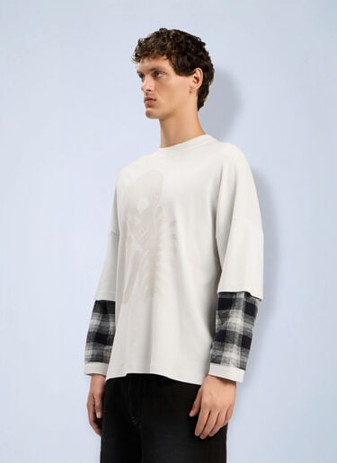 Palm Angels Skull Double Long-Sleeved T-Shirt White pma0164066
