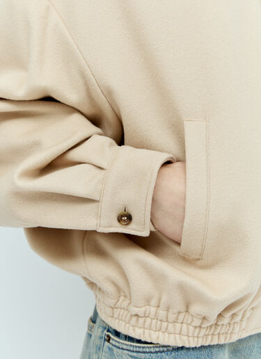 Miu Miu Velour Blouson Jacket Beige miu0256078