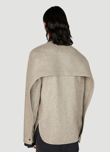 Bottega Veneta Wool Flannel Double Shirt Beige bov0154011