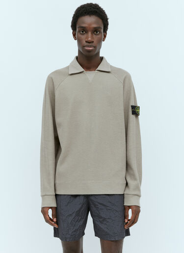 Stone Island Spread Collar Knit Sweater Grey sto0156072