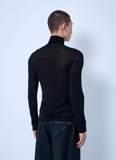 Saint Laurent Sheer Turtleneck Top Black sla0166014