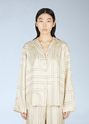 TOTEME Monogram Pyjama Shirt Beige tot0251050