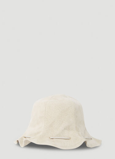 Hender Scheme Drawstring Bucket Hat Beige hes0152007