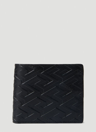 Greca Motif Bi-Fold Wallet Versace Greca Motif Bi-Fold Wallet Black ver0151037