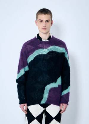 NÒMARYTHM TEXTILE Hand Knit Mohair-Blend Sweater Grey nma0158014