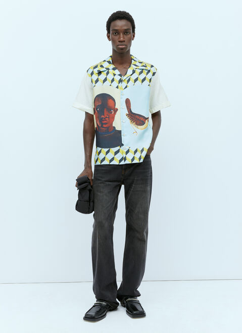 Yohji Yamamoto Birdsong Silk Shirt Black yoy0152010