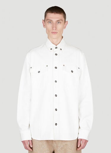 Versace 宽大牛仔衬衫 白色 ver0155008