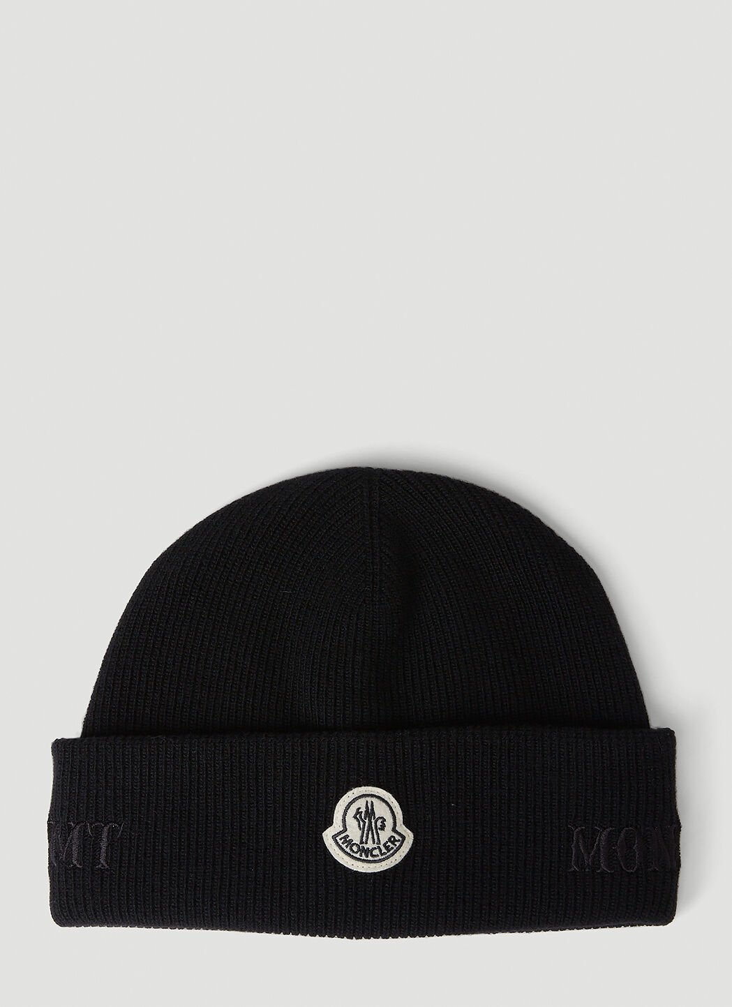 Black moncler beanie hat sales