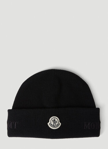 7 Moncler FRGMT Hiroshi Fujiwara 徽标刺绣无檐便帽 黑 mfr0151008