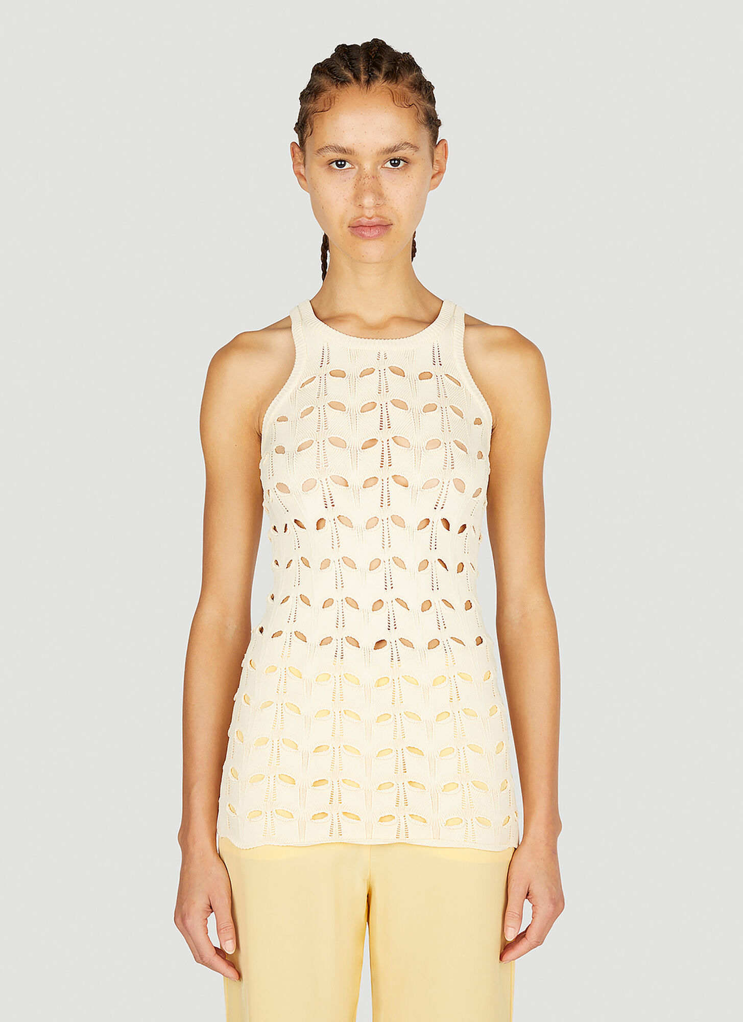 Sportmax Cut Out Knit Top In White
