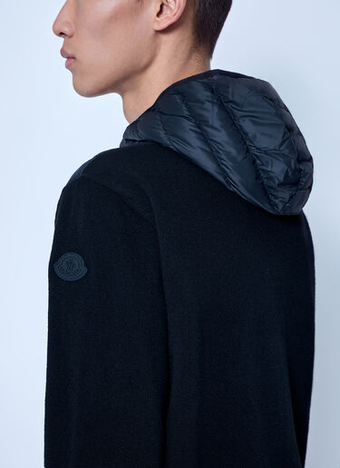LN-CC® - Moncler: Padded Cashmere Blend Cardigan - Black Moncler Padded Cashmere Blend Cardigan Black mon0166017