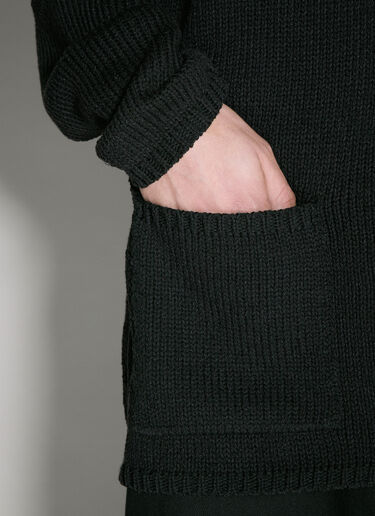 Yohji Yamamoto Miss-Match Knit Cardigan Black yoy0156011