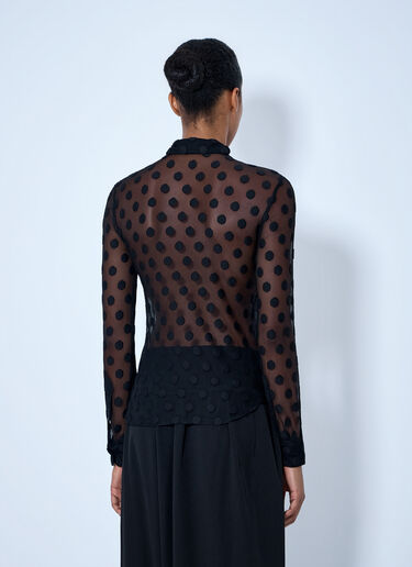 Dries Van Noten Polka-Dot Cotton-Blend Tulle Shirt Black dvn0264022