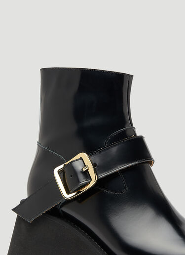 Buckled Wedge Ankle Boots MM6 Maison Margiela Buckled Wedge Ankle Boots Black mmm0247023