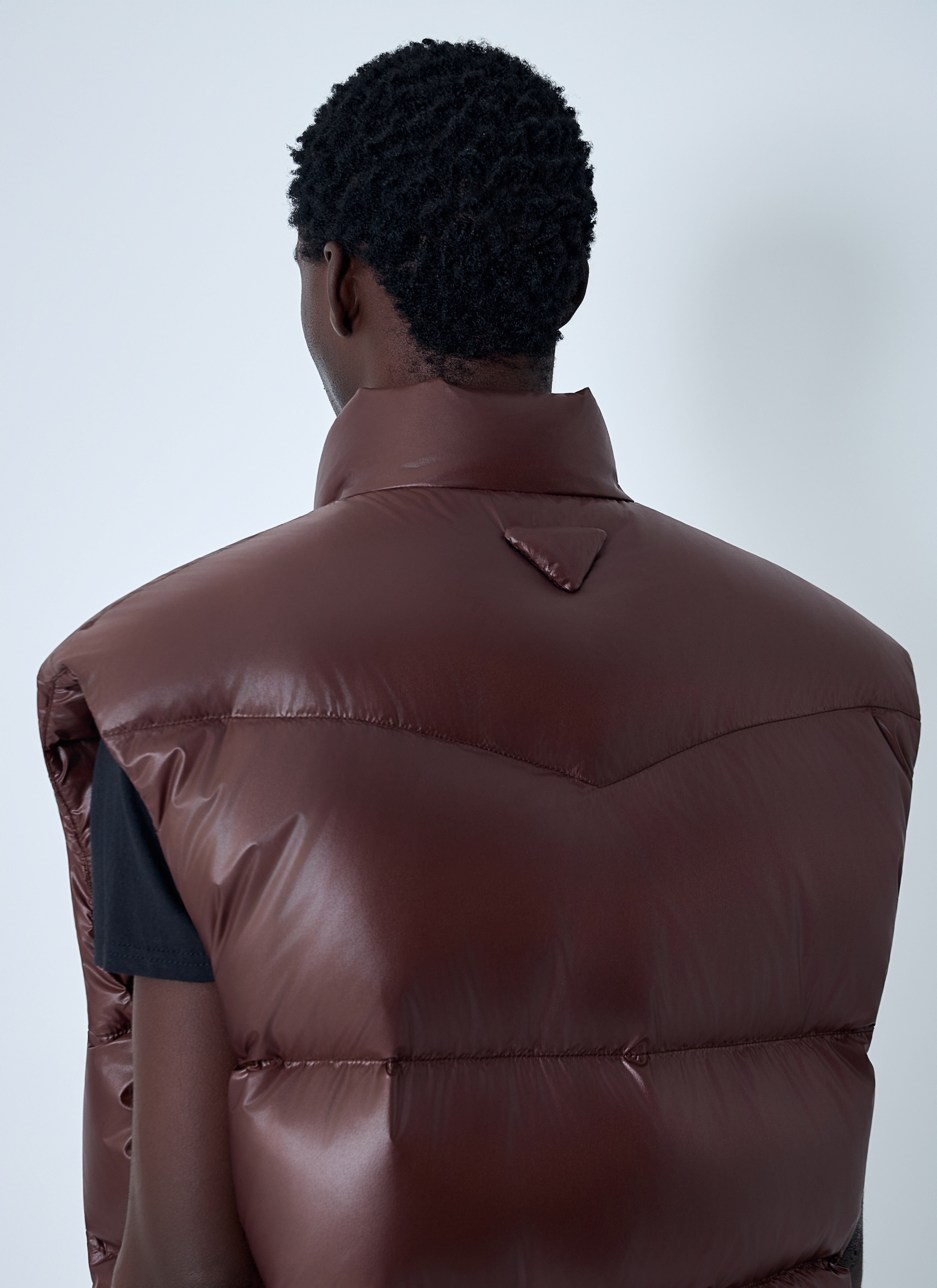 Prada Men's' Re-Nylon Down Vest in Brown | LN-CC®