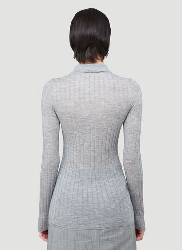 Prada Ribbed Knit Top Grey pra0240005