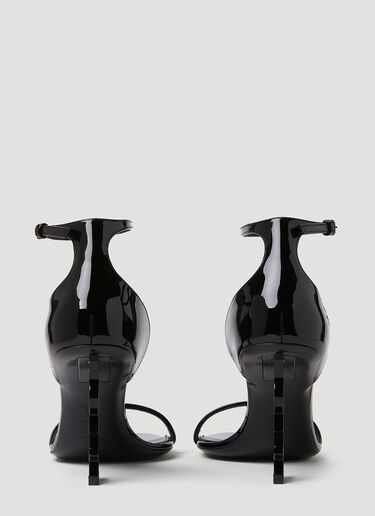 Saint Laurent Opyum 徽标高跟凉鞋 黑色 sla0250073