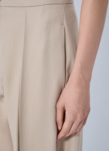 LN-CC® - Sportmax: Wide-Leg Pleated Trousers - Beige Sportmax Wide-Leg Pleated Trousers Beige spx0265020