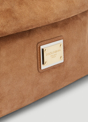 Dolce & Gabbana Sicily Suede Handbag Brown dol0254015