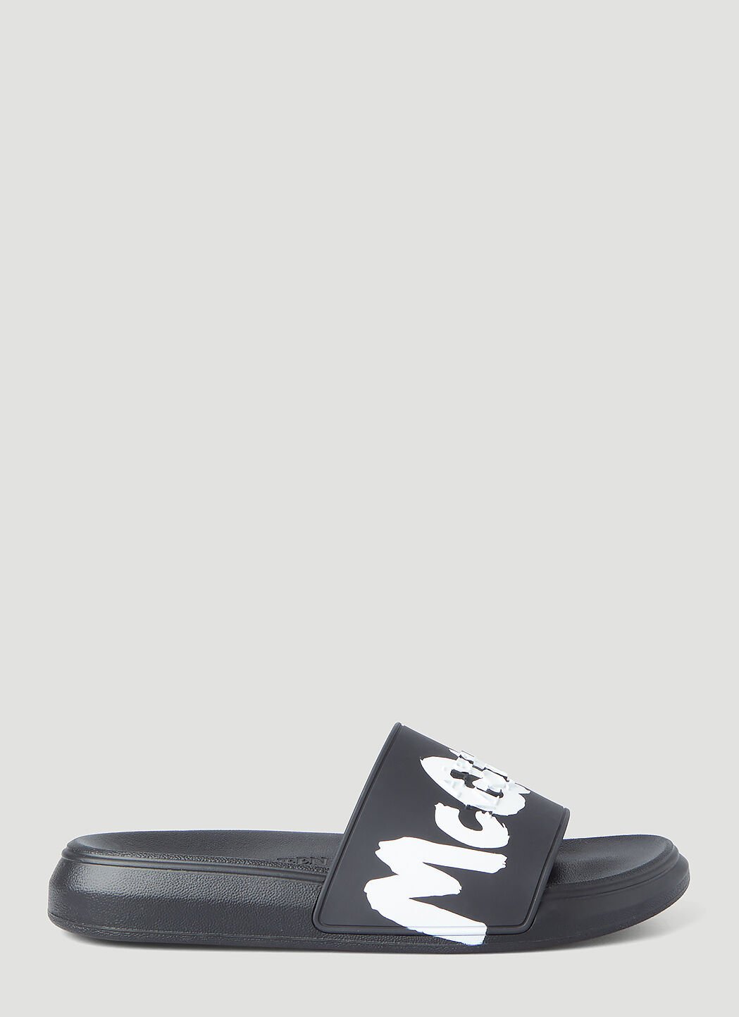 Versace 压纹徽标印花拖鞋 Black ver0153026