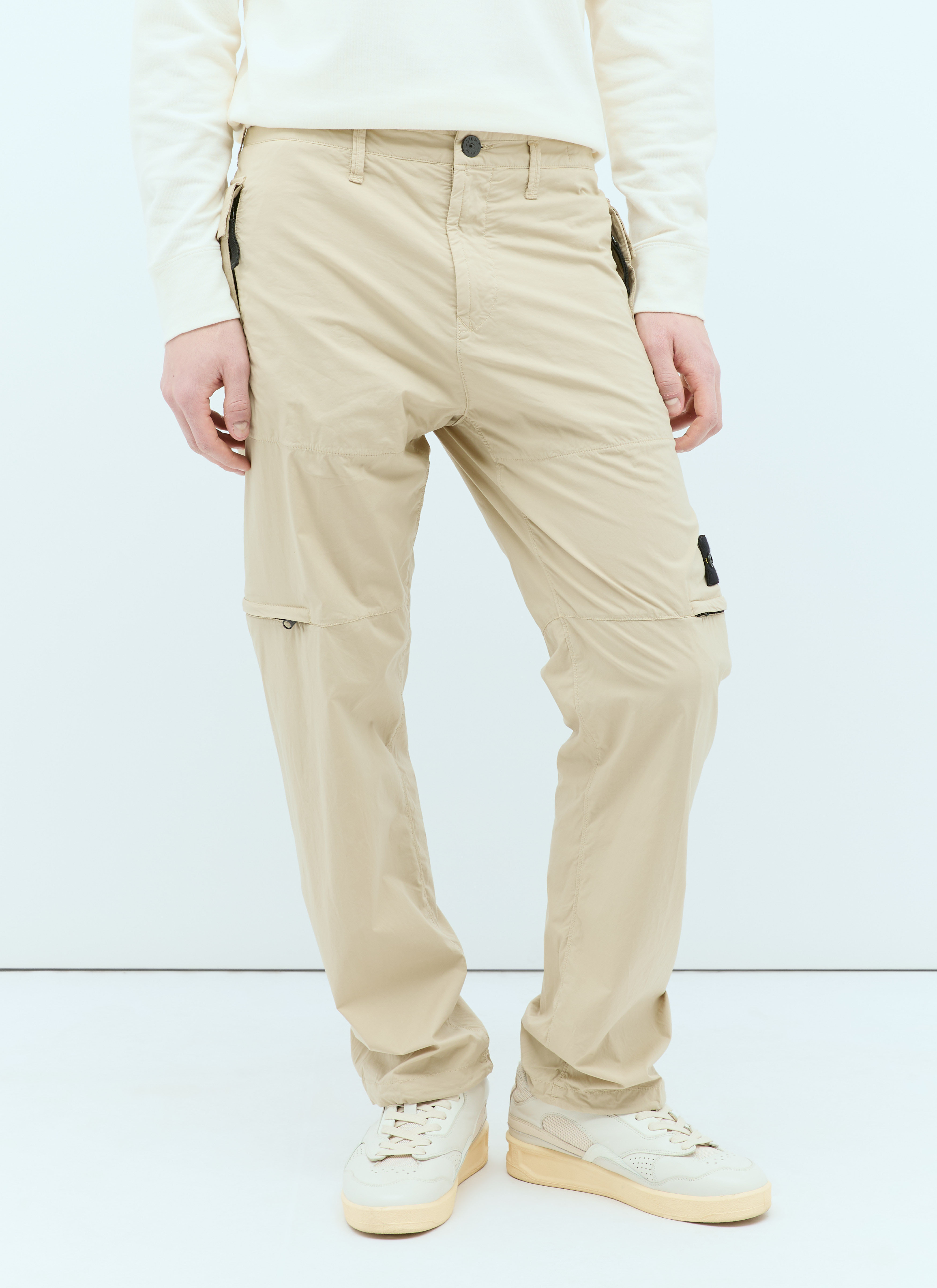 Stone Island Logo Patch Cargo Pants Grey sto0156026