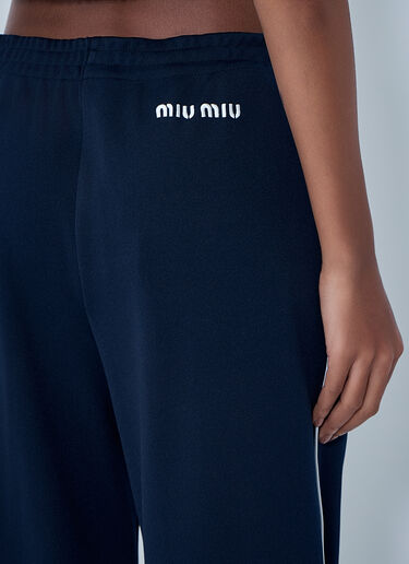 Miu Miu Elasticated Wide-Leg Pants Navy miu0263057