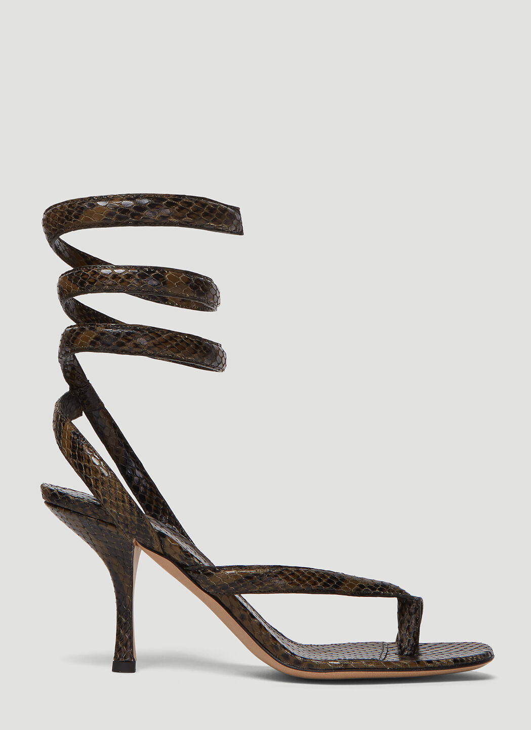 Snakeskin Embossed Strappy Heels