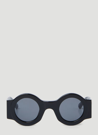 Dries Van Noten 라운드 선글라스 블랙 vns0353003