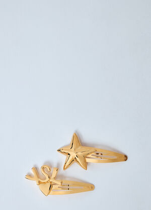 Saint Laurent Cassandre Hair Clips Black sla0259047
