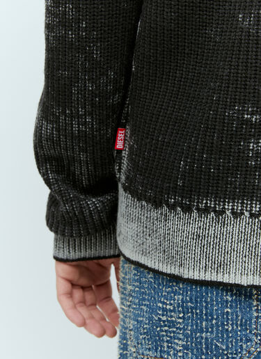 Diesel K-Arini Zip-Up Knit Sweater Black dsl0157020