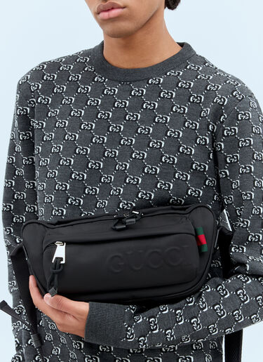 Gucci Embossed Logo Small Crossbody Bag Black guc0158026
