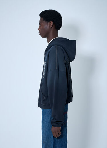 ERL Logo Motif Hooded Sweatshirt Black erl0160011