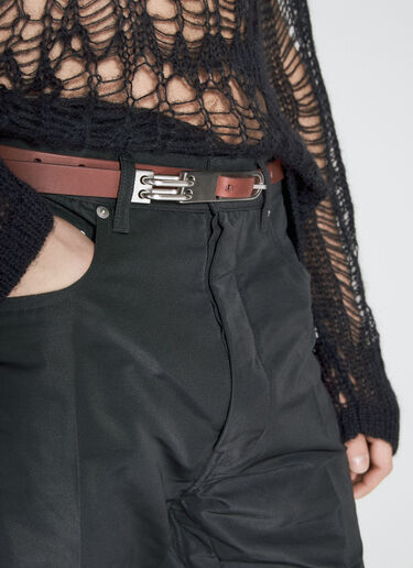 Rick Owens Tongue Belt Burgundy ric0155037