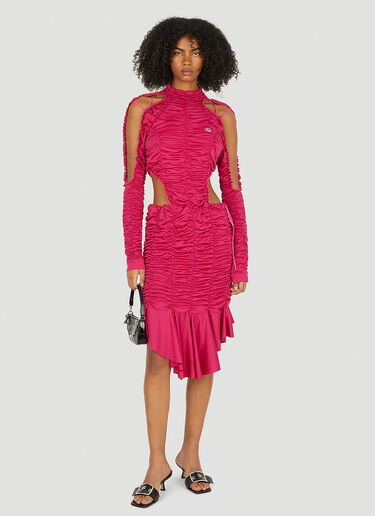 Ester Manas Peephole Ruched Dress Pink est0250001