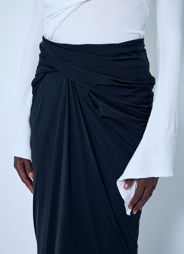 LN-CC® - Entire Studios: Interlock Ruched Draped Maxi Skirt - Black Entire Studios Interlock Ruched Draped Maxi Skirt Black ent0266029