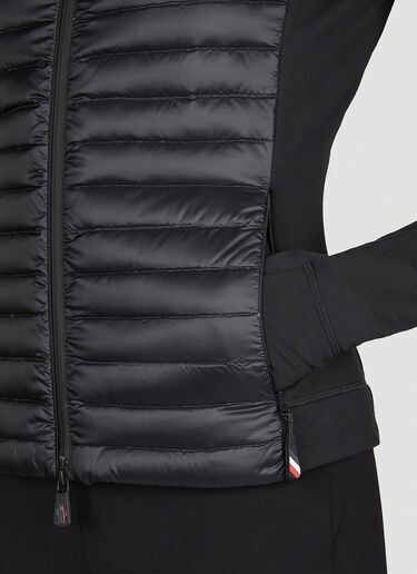 Moncler Grenoble Partially Quilted Zip-Up Cardigan Black mog0253018