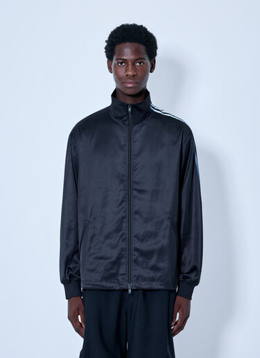 LN-CC® - Y-3: Satin Gradient 3 Stripes Track Jacket - Black Y-3 Satin Gradient 3 Stripes Track Jacket Black yyy0365009