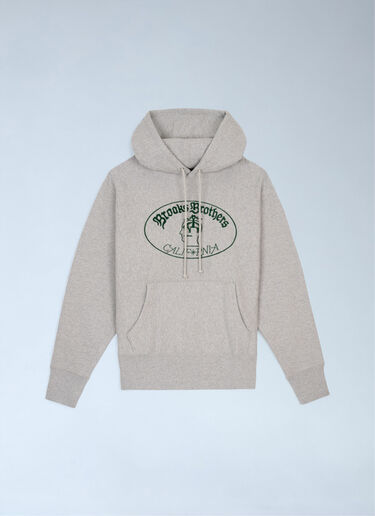 California Logo Hooded Sweatshirt Brain Dead x Brooks Brothers California Logo Hooded Sweatshirt Grey brb0162012