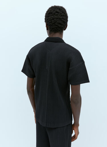 Homme Plissé Issey Miyake プリーツニット ポロシャツ ブラック hmp0154010