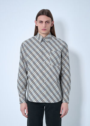 Burberry Check Shirt Dark Brown bur0159015