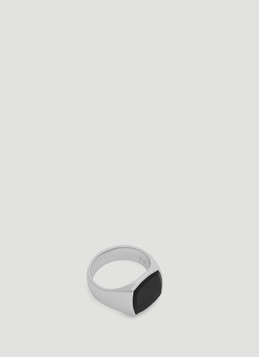 Tom Wood Cushion Black Onyx Signet Ring Silver tmw0351006