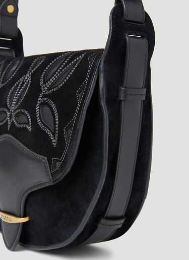 Botsy 刺繍入りレザー スモール ショルダー バッグ Isabel Marant Botsy 刺繍入りレザー スモール ショルダー バッグ ブラック ibm0253043