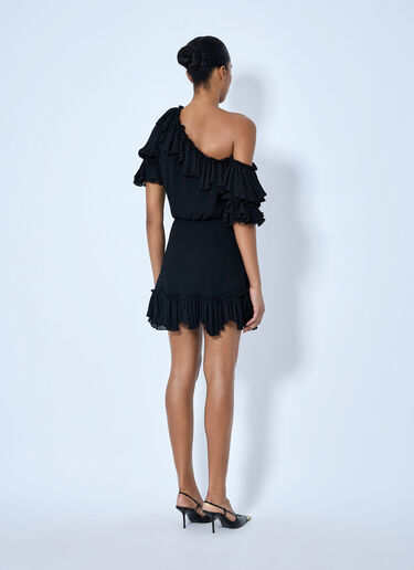LN-CC® - Saint Laurent: Asymmetric Mini Dress - Black Saint Laurent Asymmetric Mini Dress Black sla0264046