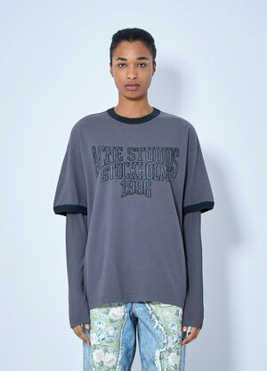 Acne Studios Layered Graphic T-Shirt Purple acn0265078