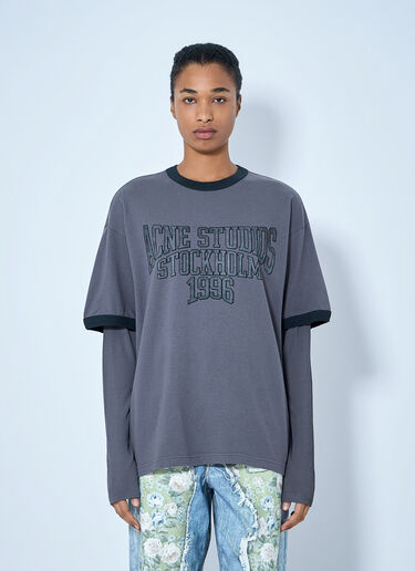 Acne Studios Layered Graphic T-Shirt Purple acn0265078